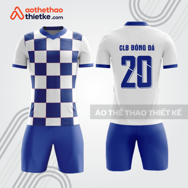 Bộ thể thao bóng đá caro xanh trắng BDB1041