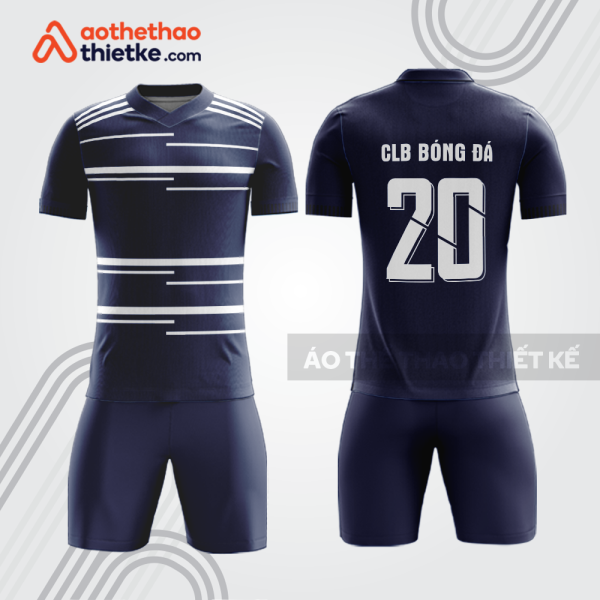Bộ quần áo bóng đá bdb1043 màu xanh navy kẻ trắng