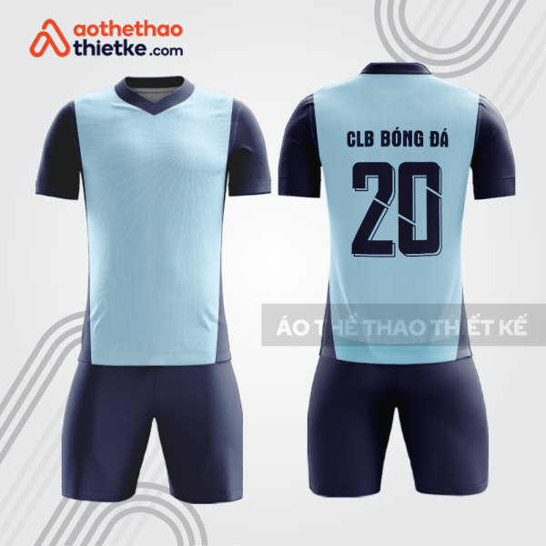 Bộ thể thao bóng đá bdb1057 màu xanh nhạt phối navy