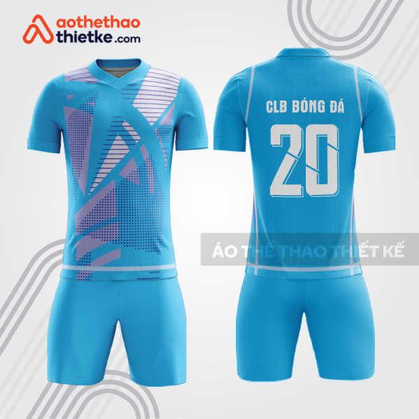 Bộ bóng đá bdb1058 màu xanh cyan họa tiết hình học