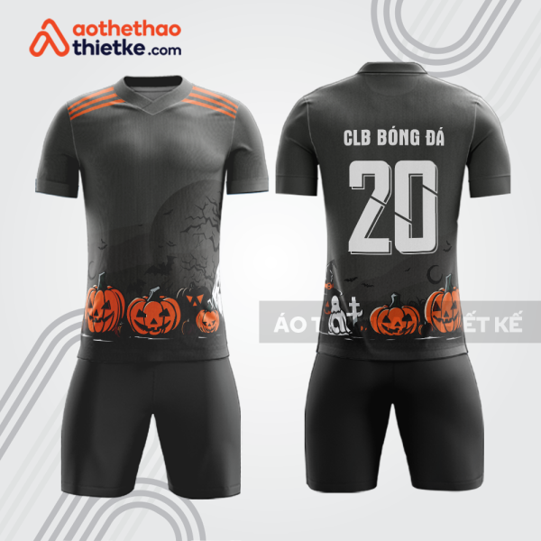 Bộ bóng đá đen xám họa tiết Halloween bdb1068