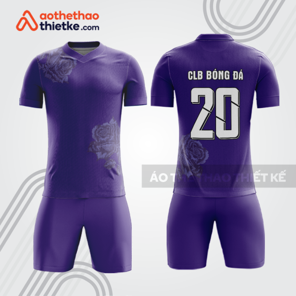 Bộ quần áo bóng đá màu tím bdb1071 họa tiết hoa chìm