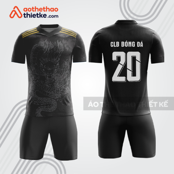 Bộ thể thao bóng đá đen họa tiết rồng bdb1072