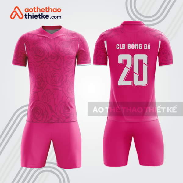 Bộ thể thao bóng đá hồng họa tiết hoa BDB1078