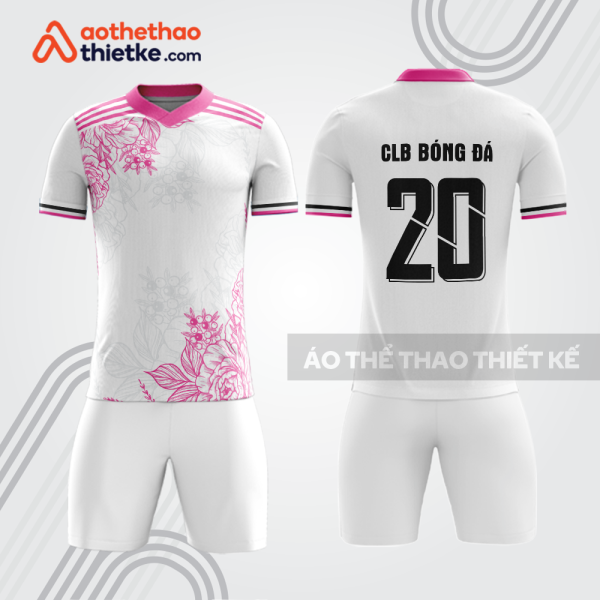 Bộ thể thao bóng đá BDB1081 trắng hồng họa tiết hoa
