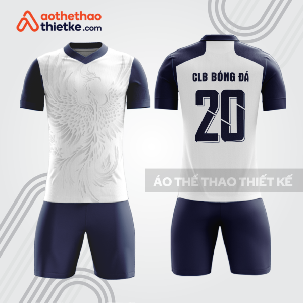 Bộ thể thao bóng đá bdb1082 trắng phối xanh navy