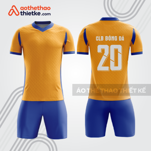 Bộ bóng đá bdb1093 màu vàng cam phối xanh dương