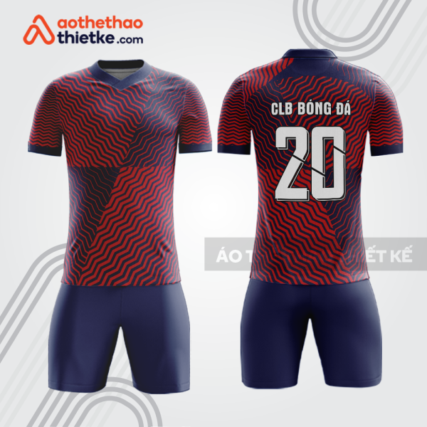 Bộ thể thao bóng đá bdb1105 navy họa tiết đỏ