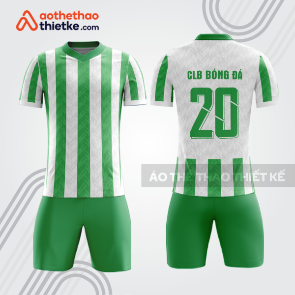 Bộ thể thao bóng đá xanh trắng sọc dọc bdb1110
