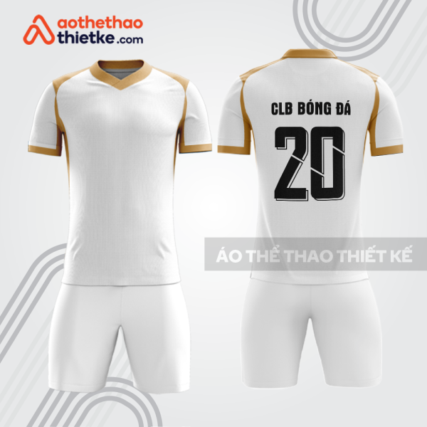 Bộ đồ bóng đá trắng phối vàng BDB1120