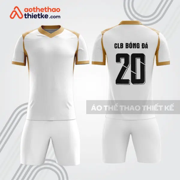 Bộ đồ bóng đá trắng phối vàng BDB1120