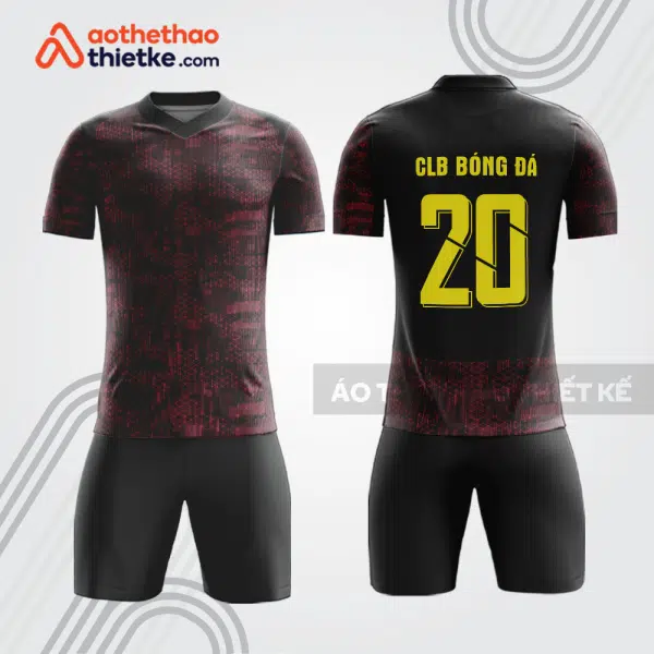 Bộ đồ bóng đá bdb1124 đen đỏ số vàng