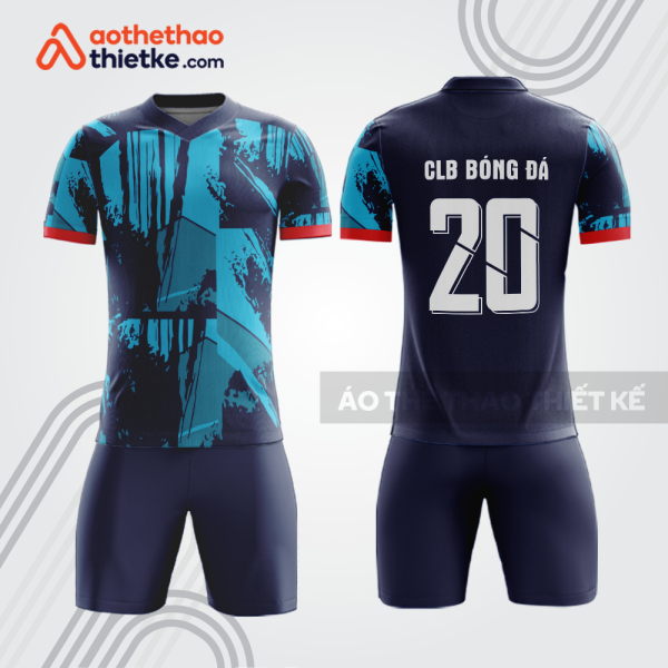 Bộ đồ bóng đá BDB1140 xanh navy phối xanh cyan