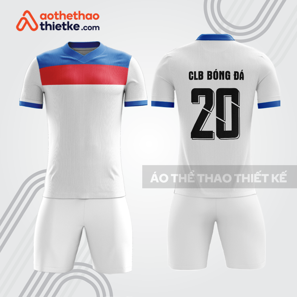 Bộ đồ bóng đá trắng phối xanh đỏ bdb1149