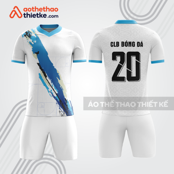 Bộ đồ bóng đá trắng xanh bdb1160 cho câu lạc bộ