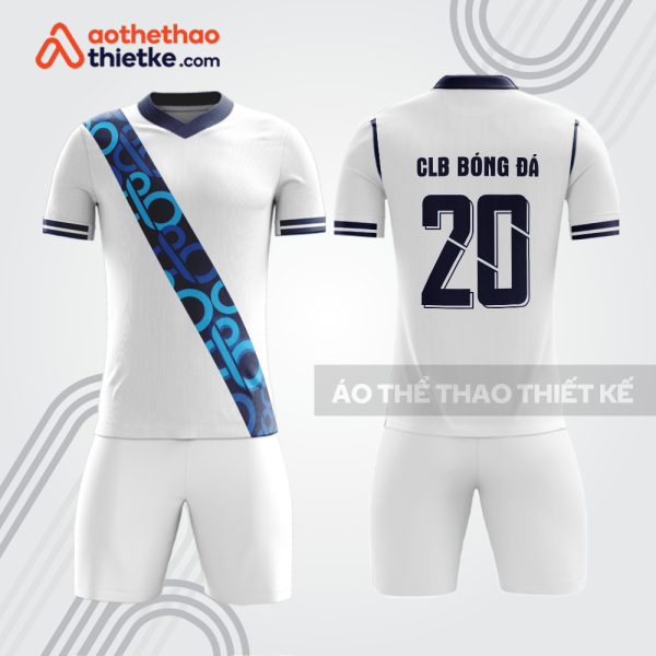 Bộ đồ bóng đá trắng xanh BDB1161 cho câu lạc bộ