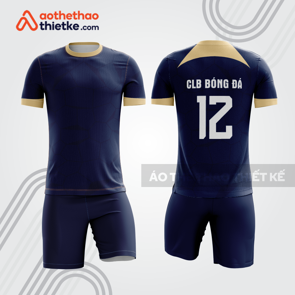 Bộ đồ bóng đá xanh navy phối vàng bdb1184