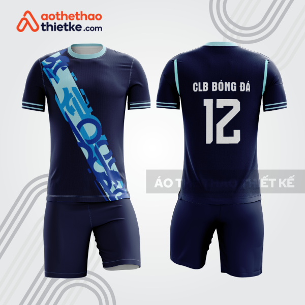 Bộ đồ bóng đá bdb1199 xanh navy phối họa tiết cyan