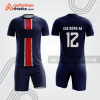 Bộ đồ bóng đá xanh navy sọc đỏ trắng BDB1211