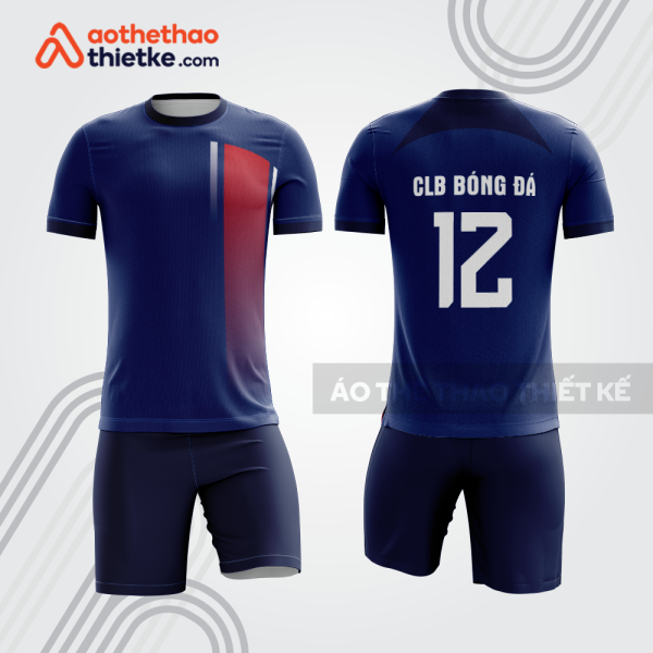 Bộ đồ bóng đá bdb1212 màu xanh navy phối đỏ