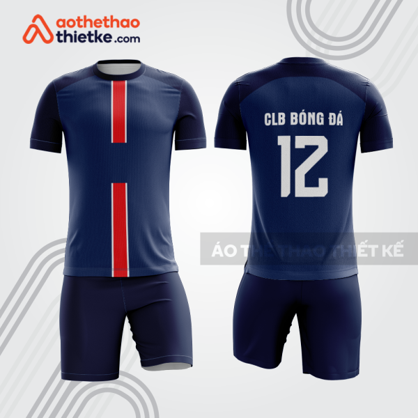 Bộ đồ bóng đá xanh navy sọc đỏ bdb1216