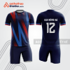 Bộ đồ bóng đá bdb1217 màu xanh navy họa tiết chéo đỏ xanh