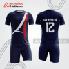 Bộ đồ bóng đá xanh navy sọc chéo trắng đỏ bdb1233