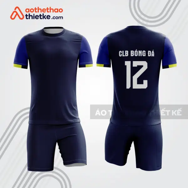 Bộ đồ bóng đá BDB1255 xanh navy phối tay xanh và viền vàng