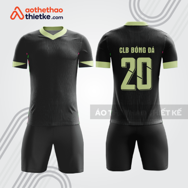 Bộ quần áo bóng đá bdb368 màu đen phối xanh nhạt