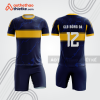Bộ quần áo bóng đá bdb496 màu xanh navy phối vàng