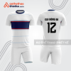 Mẫu quần áo bóng đá bdb723 nền trắng phối xanh navy đỏ