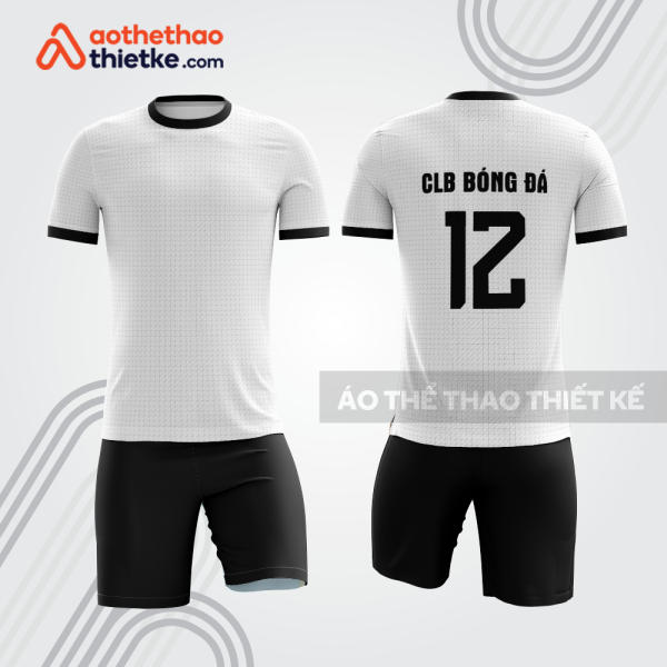 Bộ quần áo bóng đá trắng đen bdb730 cho câu lạc bộ