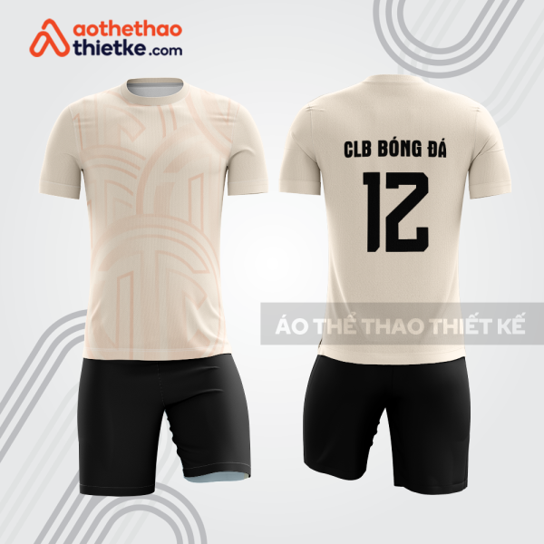 Bộ quần áo bóng đá màu kem phối quần đen mẫu bdb732