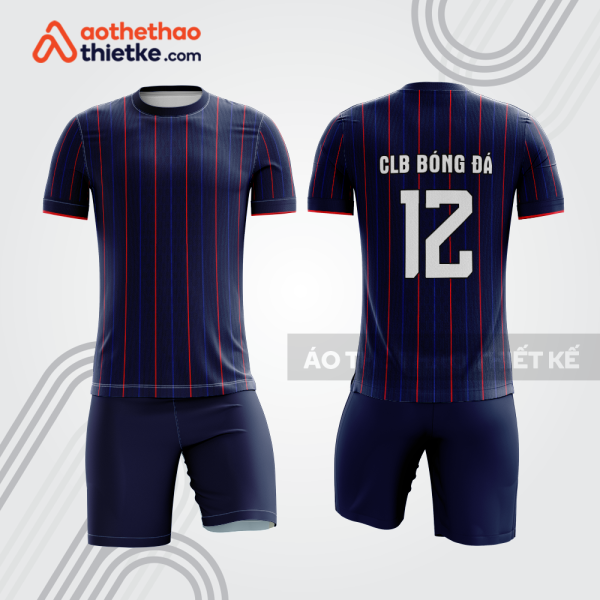 Bộ trang phục bóng đá xanh navy sọc đỏ bdb736
