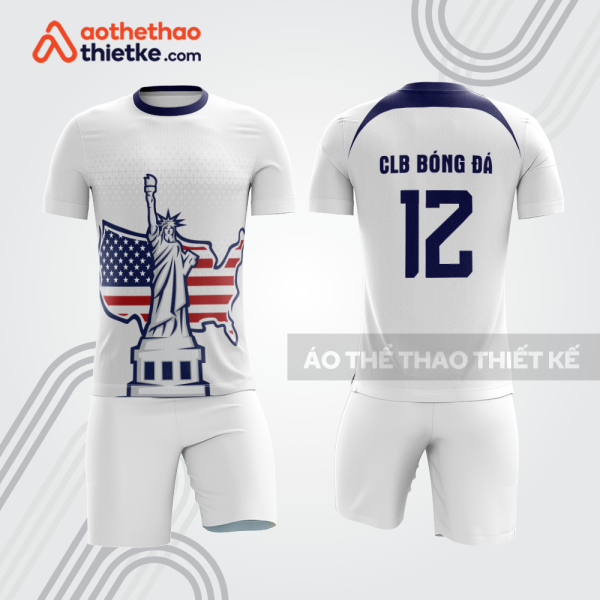 Bộ bóng đá trắng bdb743 họa tiết Mỹ