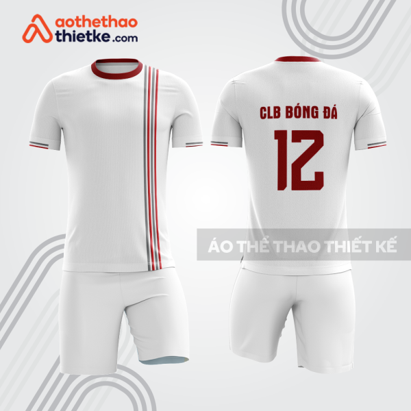 Bộ trang phục bóng đá trắng đỏ bdb746 cho câu lạc bộ