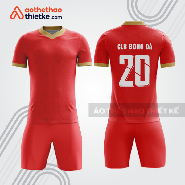 Bộ thể thao đá banh bdb911 màu đỏ viền vàng