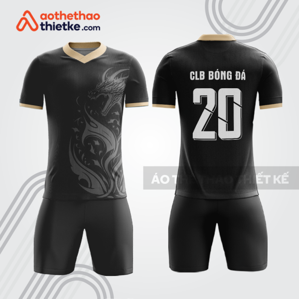 Bộ quần áo bóng đá bdb971 màu đen họa tiết rồng