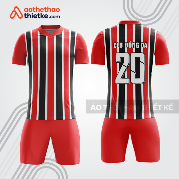 Bộ thể thao bóng đá đỏ đen sọc dọc bdb974