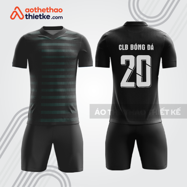 Bộ bóng đá đen xanh bdb982 có số áo 20 sau lưng