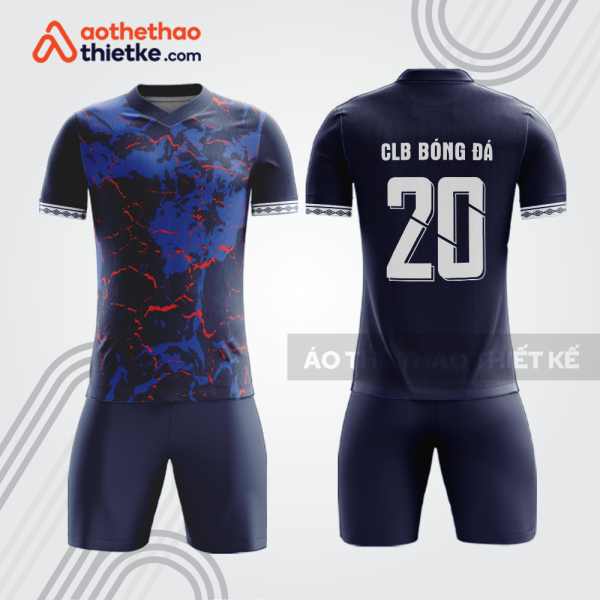 Bộ thể thao bóng đá bdb991 xanh navy họa tiết xanh đỏ